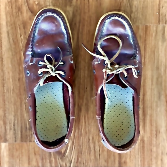 Sebago docksides boat shoes vintage lace up size 7.5 - Picture 5 of 13